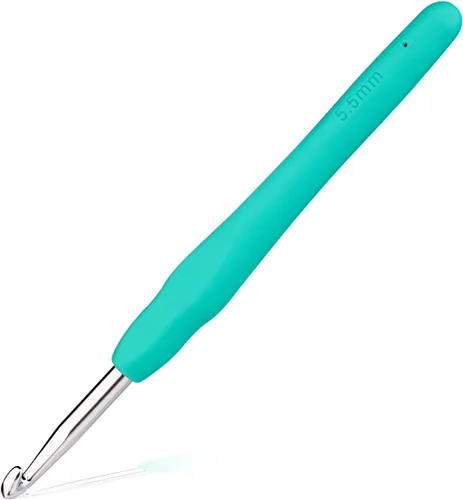 Vista 27 de Gancho de ganchillo de 0,5 mm, mango ergonómico para manos con artritis, agujas de tejer extra largas para principiantes y lana para ganchillo