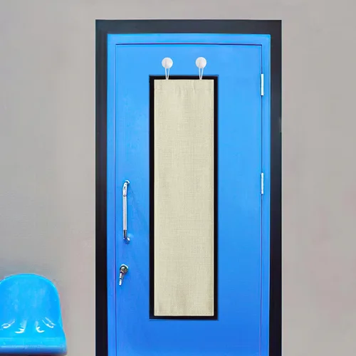 Vista 15 de NICETOWN Cortinas pequeñas para puerta francesa con ganchos autoadhesivos, cortinas opacas de lino sintético con aislamiento térmico para puertas