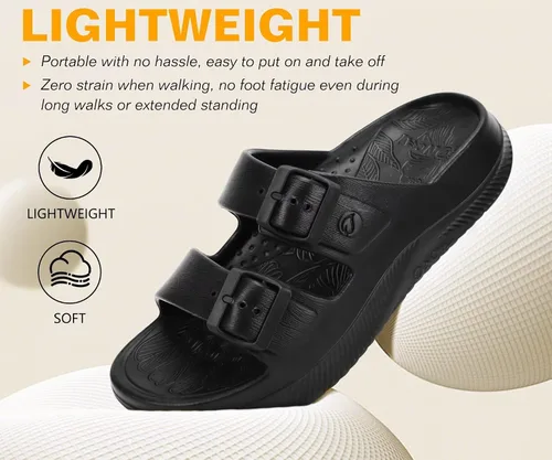 Vista 4 de ONCAI Womens Recovery Sandals with Arch Support Plantar Fasciitis Orthotic Adjustable Buckle Open Toe Thick Cushion Outdoor Girls Sport Slides