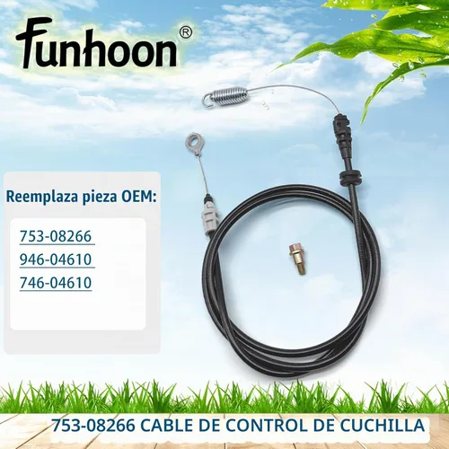 Vista 3 de Funhoon Cable de control 753-08266 de 61 pulgadas para MTD Craftsman Cub Cadet CC760 CC760ES Troy-Bilt 946-04610 746-04610 Cable de control de hoja