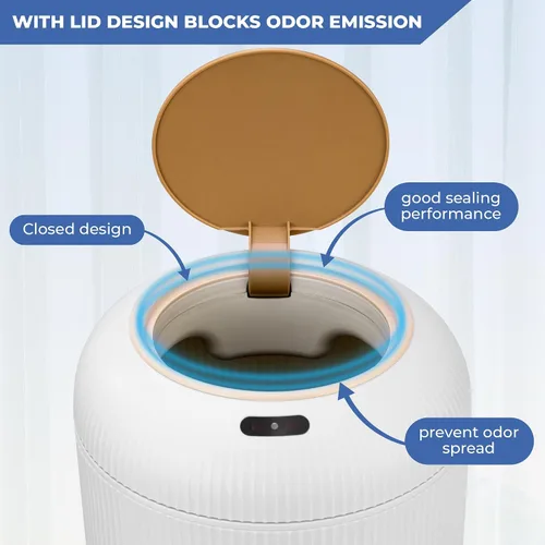 Vista 18 de Pukomc Papelera con sensor inteligente, conveniente e higiénico, fácil de usar, sensor de tecnología, impermeable, papelera de plástico para cocina