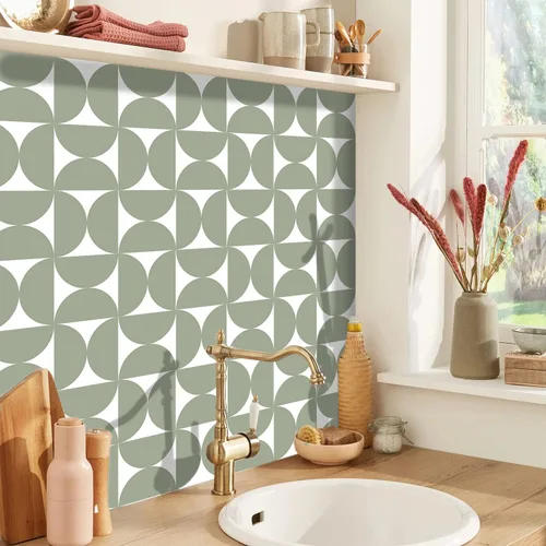 Vista 11 de 12 calcomanías mate para azulejos de pared, despegar y pegar, calcomanías de vinilo autoadhesivas para azulejos, adhesivo de PVC antideslizante