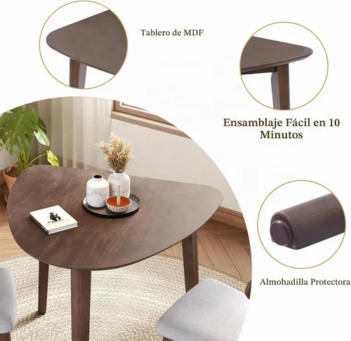Vista 5 de P PURLOVE - Juego de mesa moderna de 3 piezas, mesa triangular de madera