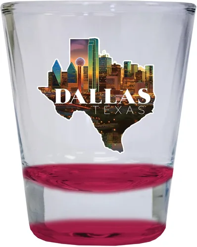 Vista 6 de Dallas Texas Design C Souvenir - Vaso de chupito redondo de 1.5 onzas, color azul