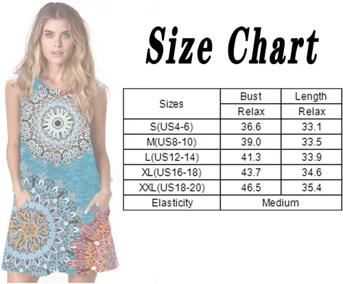Vista 4 de Alaster - Vestido casual de verano para mujer, holgado, a rayas, sin mangas, con bolsillos