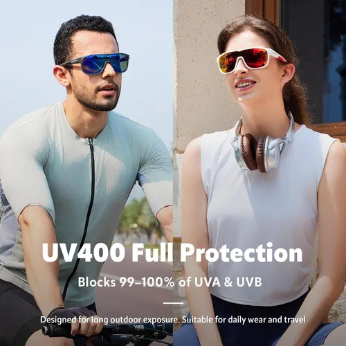 Vista 6 de MARS Lifestyle Gafas de sol polarizadas al aire libre UV400 Anti-agua de mar Mujeres Hombres Adulto Adolescente Correr Pesca Deportes