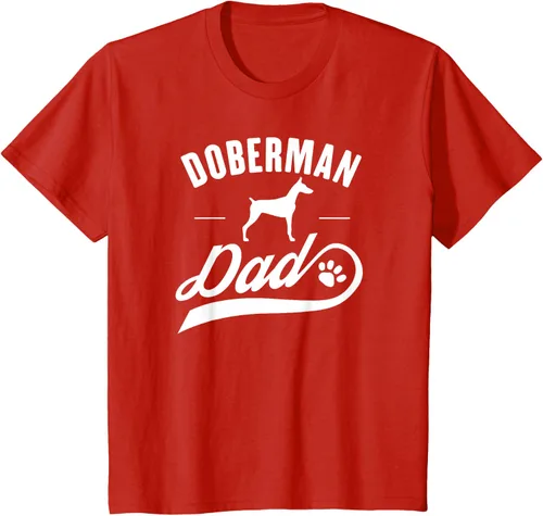 Vista 3 de Doberman Dad - Camiseta para amante del dueño del perro, Negro, S