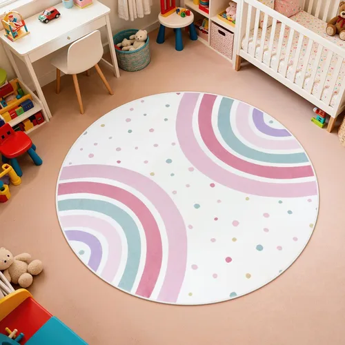 Vista 20 de STARUIA Alfombra lavable de arco iris para guardería de niñas, alfombra pequeña de 3 x 5 pies, alfombras de área coloridas para dormitorio de niños