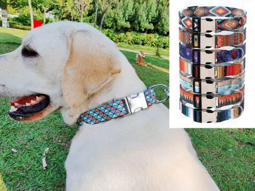 Vista 4 de Collar suave y duradero para perro con hebilla metálica, collares ajustables de liberación rápida para cachorros, para perros pequeños, medianos