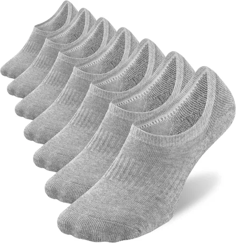 Vista 14 de WANDER No Show Socks Mens 7 Pair Thin Non Slip Invisible Cotton Durable Sox 7 gris oscuro.