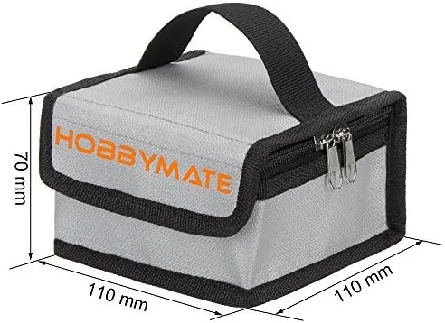 Vista 2 de HOBBYMATE Lipo Bolsa de carga ignífuga, Lipo para almacenamiento y carga Lipos, tamaño mini (4.331 x 4.331 x 2.756 in)