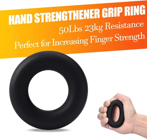 Vista 5 de Grip Strength Trainer 7 Pack Adjustable Hand Gripper, Finger Stretcher Resistance Extensor Bands, Finger Exerciser, Grip Strength Ring & Stress