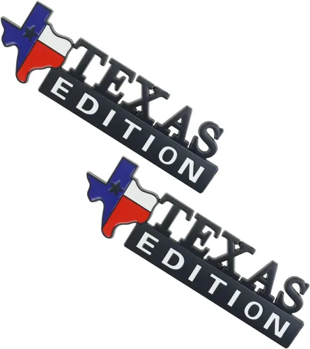 Vista 6 de 1x Emblema de bandera estatal de estrella de Texas en metal cromado Edición Texas (negro y blanco) para guardabarros y puerta lateral