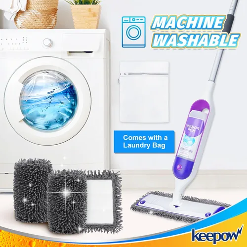 Vista 9 de KEEPOW Almohadillas de microfibra reutilizables para mopa Swiffer Powermop, paquete de 2, almohadillas de mopa eléctrica para trapeador de 13 a 15