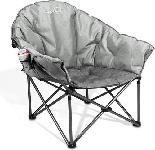 Vista 8 de Colorsoul Sillas de campamento XXL de gran tamaño con soporte de 450 libras, sillas acolchadas extragrandes para exteriores, silla de césped