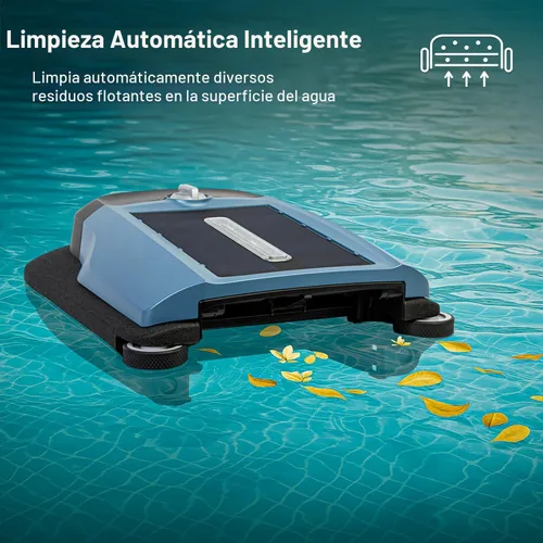 Vista 5 de Betta Skimmer robótico flexible para piscinas con energía solar, inalámbrico con modos de limpieza duales, protección de piscina suave al tacto.