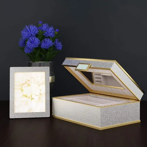 Vista 2 de Livelynine - Papel tapiz decorativo brillante, color plateado