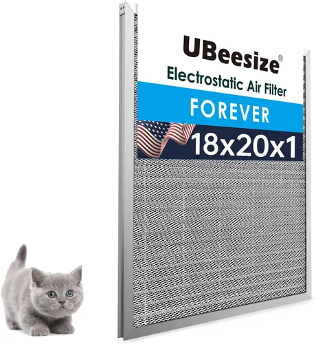 Vista 27 de UBeesize - Filtro de aire reutilizable de 20 x 20 x 1 pulgadas, lavable, MERV 8, permanente, electrostático, para aire acondicionado y HVAC