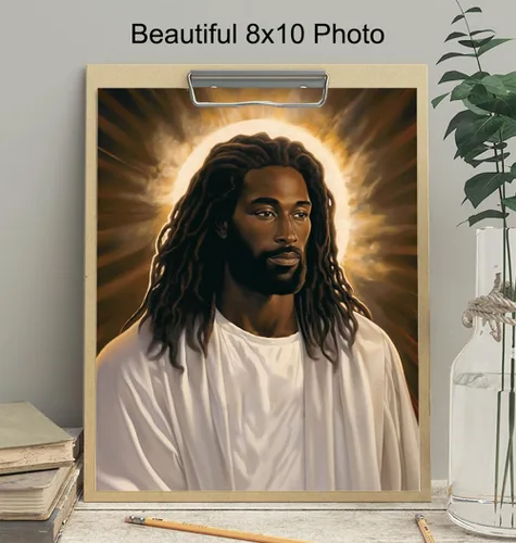 Vista 4 de Decoración de pared de Jesús para hombres negros - Arte de pared cristiano Póster de Jesús para mujeres - Arte de versículos bíblicos Decoración