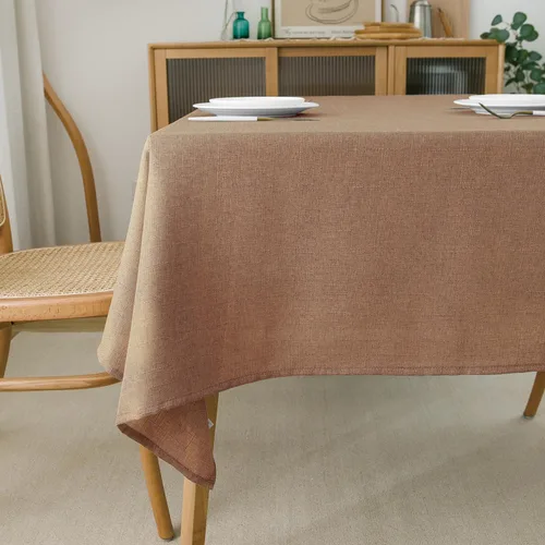 Vista 20 de NLMUVW Mantel de Lino Marrón para Mesas Redondas, Mantel Pequeño Color Chocolate, Cubierta de Mesa Estilo Granja para Cocina, Comedor, Café, 36