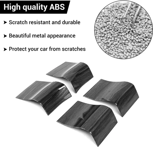Vista 4 de Hoolcar Cubierta de ABS para manija de puerta interior, accesorios para Ford F150 2015-2020, grano de madera negro