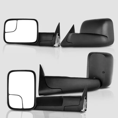 Vista 9 de Espejo de remolque ajustable manual, negro (1 pieza), repuesto de espejo de remolque compatible para 1994-2001 para Dodge para Ram 1500 2002