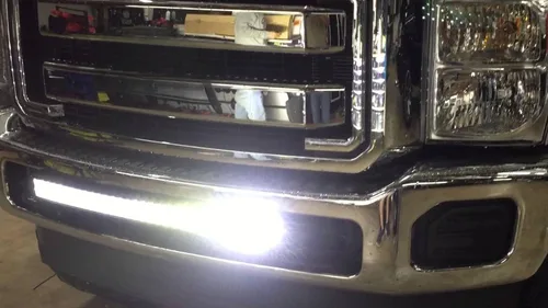 Vista 8 de iJDMTOY Barra de luz LED de 20 pulgadas de rejilla inferior compatible con Ford F250 F350 Super Duty 2011-16, incluye (1) barra de luz LED de alta