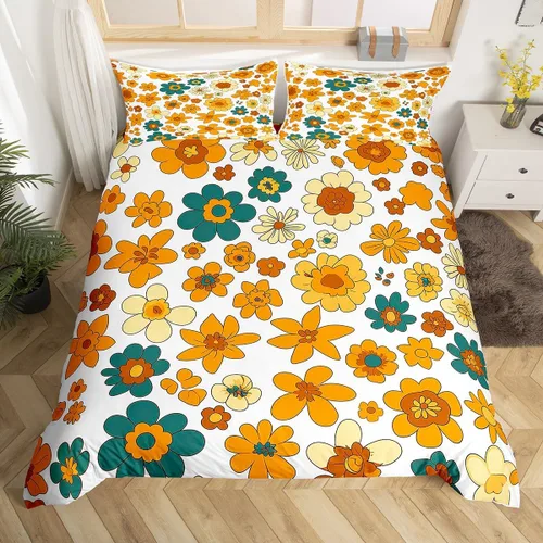 Vista 17 de Juego de funda de edredón con lazo de dibujos animados para niñas, tamaño individual, juegos de ropa de cama de princesa con lazo para niños, 2 Azul