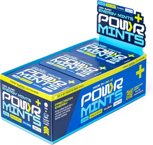 Vista 7 de POWR Mentas energéticas – 24 mentas, 40 mg de cafeína por menta, sin azúcar, cero calorías, sin aspartamo – Pre-entrenamiento, ciclismo, correr