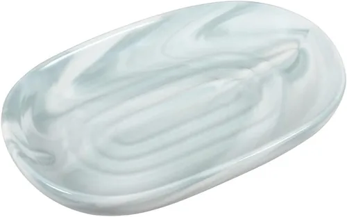 Vista 8 de Jabonera de cerámica hecha a mano, jabonera decorativa con texturas únicas de mármol, soporte antideslizante para barra de jabón para baño y cocina