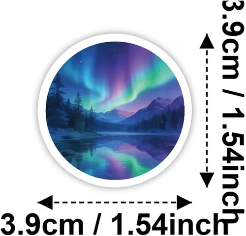 Vista 3 de Aurora Stickers 50Pcs Polar Lights Waterproof Vinyl Decals