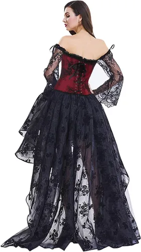 Vista 2 de Kimring - Corsé para mujer, estilo victoriano, con falda alta y baja
