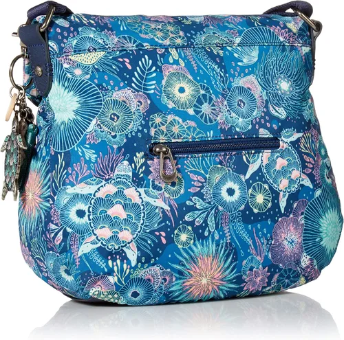 Vista 2 de Sakroots Bolso cruzado de sarga ecológica, bolso multifuncional con correa ajustable y bolsillos con cremallera
