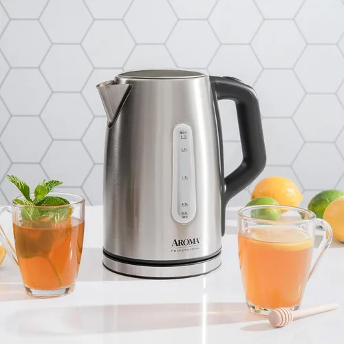 Vista 6 de AROMA Hervidor eléctrico profesional de acero inoxidable de 1.7L/7 tazas (AWK-1810SD)