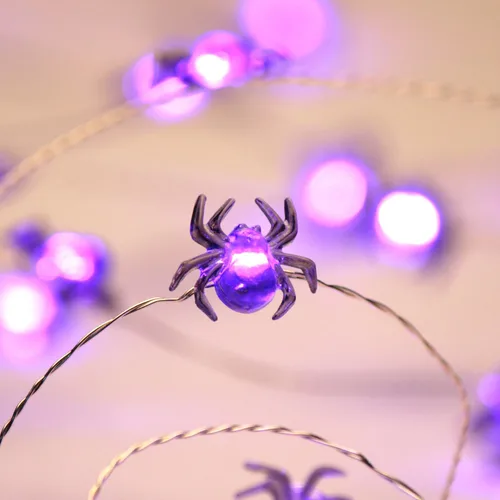 Vista 2 de Luces encadenadas de moda para Halloween, 10 pies 3A, Araña