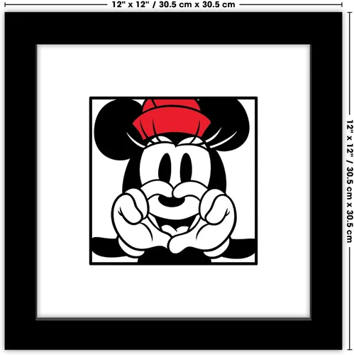Vista 7 de Trends International Gallery Pops Disney Mickey Mouse - Minnie Expressions - Póster de pared de corazón, 12 x 12 pulgadas, versión enmarcada en negro