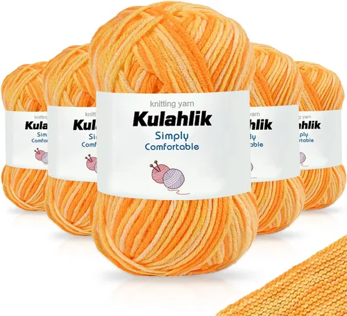 Vista 13 de 50g (1x50g) Hilo Acrílico para Crochet y Tejido, Hilo Degradado Colorido, 1 Rollo de Madejas, Hilo Acrílico Multicolor, Perfecto para Proyectos