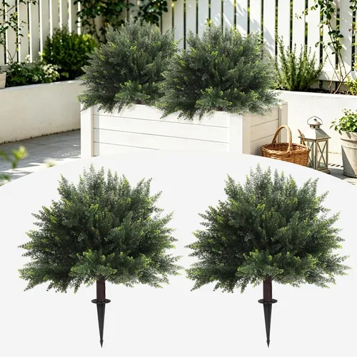 Vista 27 de RECUTMS Guirnalda artificial de otoño, plantas de vegetación sintética 1 pieza seda marrón