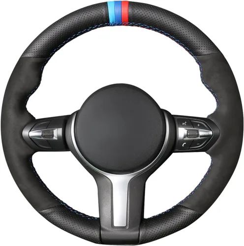 Vista 43 de MEWANT - Funda para volante de automóvil cosida a mano de Athsuede para BMW F87 M2 F80 M3 F82 M4 M5 F12 F13 M6 F85 X2 X5 M F86 X6 M F33 F30 M