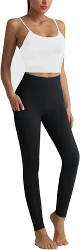Vista 7 de RIMLESS 7 Leggings para mujer con bolsillos de cintura alta, pantalones de yoga de algodón para entrenamiento, correr, atletismo, pantalones capri