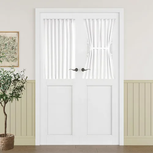 Vista 50 de Vatge Cortinas laterales autoadhesivas para puertas de cristal, sin taladro, extraíble, panel de filtrado de luz, 1 panel, 12 pulgadas de ancho x 60