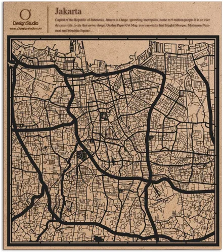 Vista 53 de O3 Design Studio Abu Dhabi - Mapa de corte de papel negro (12 x 12 pulgadas)