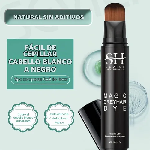Vista 5 de SEVICH Plumas de pincel de tinte para el cabello gris, para retoque de raíz de cabello, cubierta temporal de cabello blanco para Solon Home, 0.7 fl