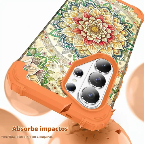 Vista 2 de Hocase Funda para Samsung Galaxy S26 Ultra, mandala beige