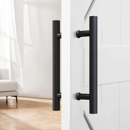 Vista 6 de JUBEST Manija de puerta de granero de 12 pulgadas, pasamanos de puerta corredera en forma de H de doble cara, manijas de puerta batiente