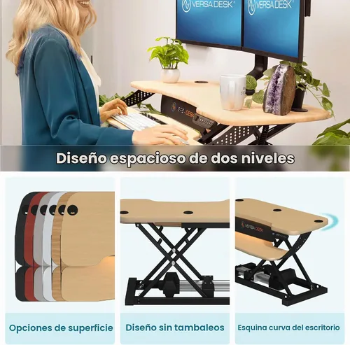 Vista 4 de VERSADESK PowerPro Elite - Convertidor de escritorio eléctrico ajustable de 36 pulgadas con controlador programable y concentrador USB. Aplicación