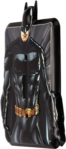 Vista 2 de DC Comics - Placa de interruptor de pared de metal en relieve de Batman de la Liga de la Justicia, decoración de placa de interruptor de Batman