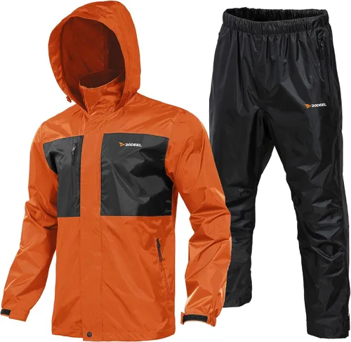 Vista 9 de Rodeel Traje impermeable para pesca para hombres (conjunto de chaqueta y pantalón de lluvia)
