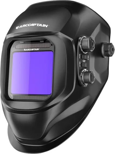 Vista 12 de ARCCAPTAIN - Casco de soldadura, pantalla grande de 3.94 x 3.66 pulgadas a color real, oscurecimiento automático, solar, 4 sensores de arco, rango