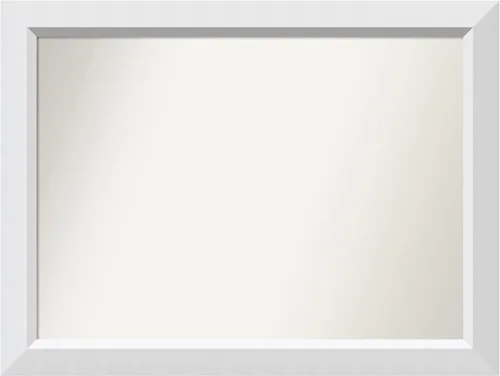 Vista 66 de Amanti Art Espejo de baño blanco para sobre el fregadero, 24 x 26 pulgadas, espejo rectangular blanco y blanco, marco de madera contemporáneo